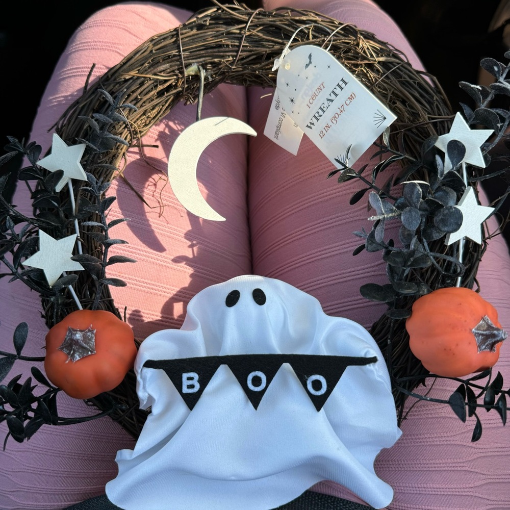 Halloween 2024 Bullseye Target BOO Ghost pumpkin moon stars mini novelty wreath